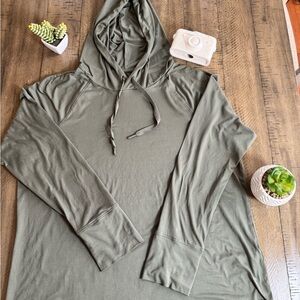 Yogasmoga olive green Hooded Long Sleeve Top